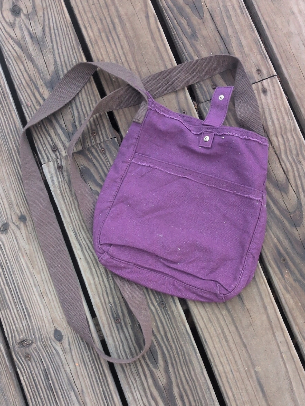 thirty-one Purple Canvas Bag With Brown Crossbody Strap
